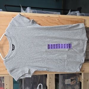 Buffalo David Bitton Size XS Grey Crew Neck Rib Knit T-Shirt